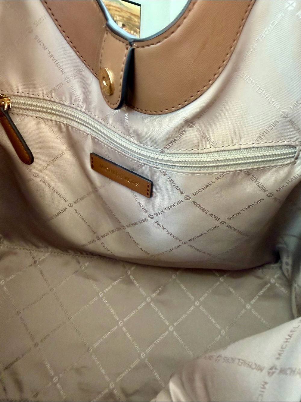Michael Kors Pebbled Leather Tote in Cognac Brown - Picture 11 of 11
